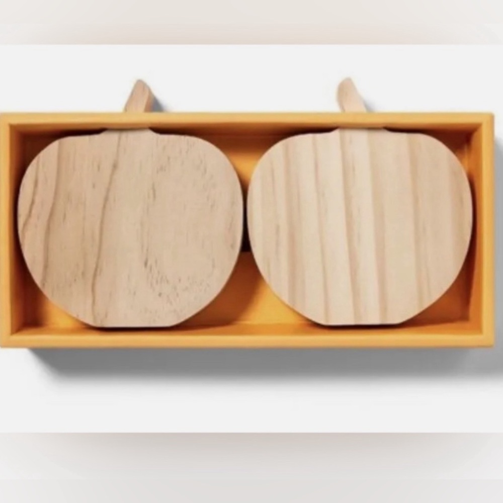 Target Wood Pumpkins Set of 2- NWT